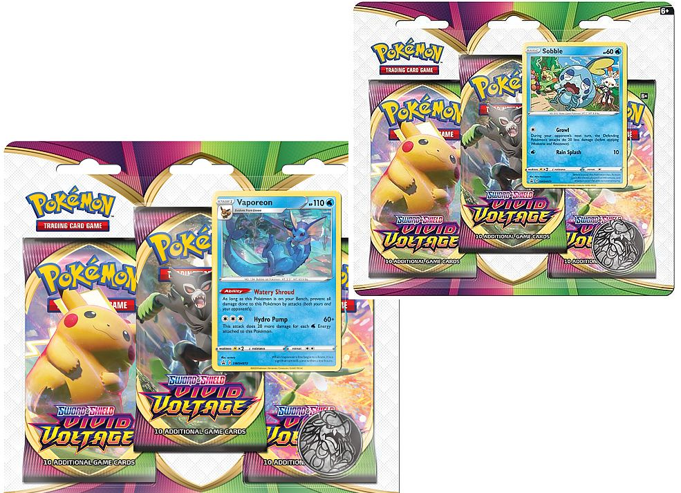 Pokémon Sword & Shield Vivid Voltage 3-pack duo-Blisters - English