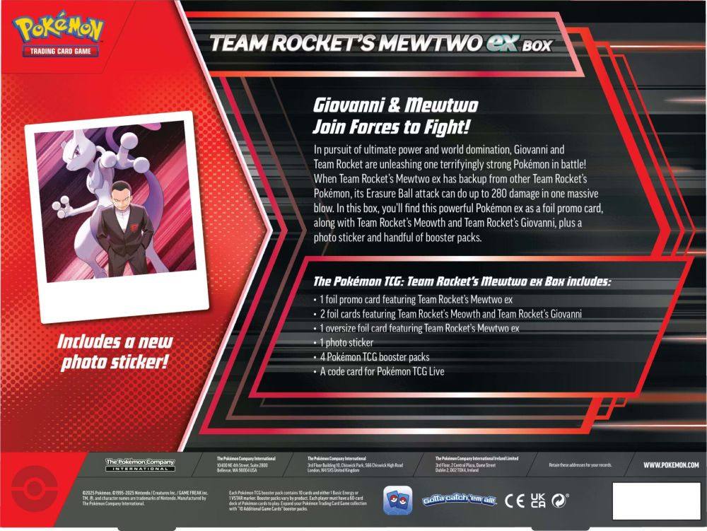 Pokémon Team Rocket's Mewtwo ex Collection Box - English