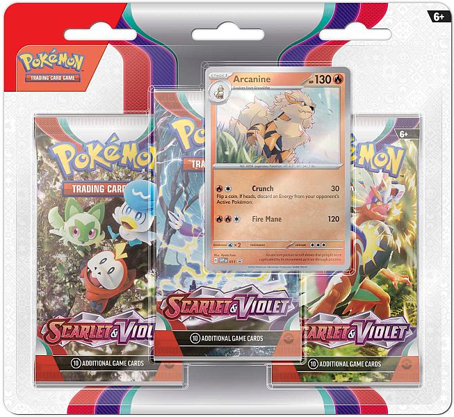 Pokémon base Scarlet & Violet 3-pack Blister Arcanine - English
