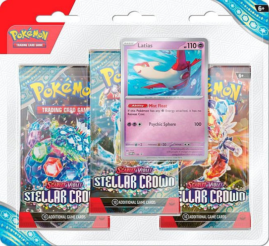 Pokémon Stellar Crown 3-pack blister Latias - English