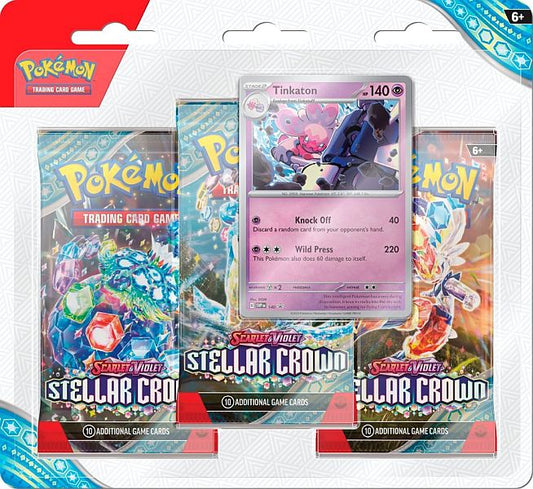Pokémon Stellar Crown 3-pack blister Tinkaton- English
