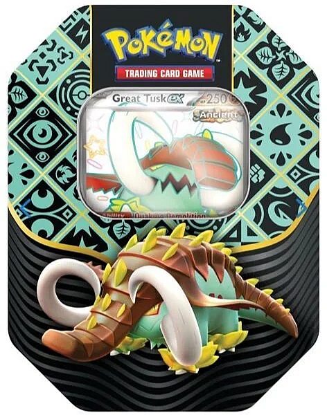 Pokémon Paldean Fates Great Tusk EX tin - English